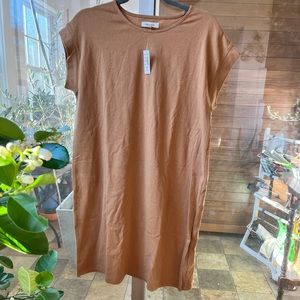 Womens madewell tan tshirt dress!